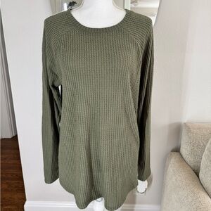 American Eagle Olive Soft & Sexy Plush Knit Top